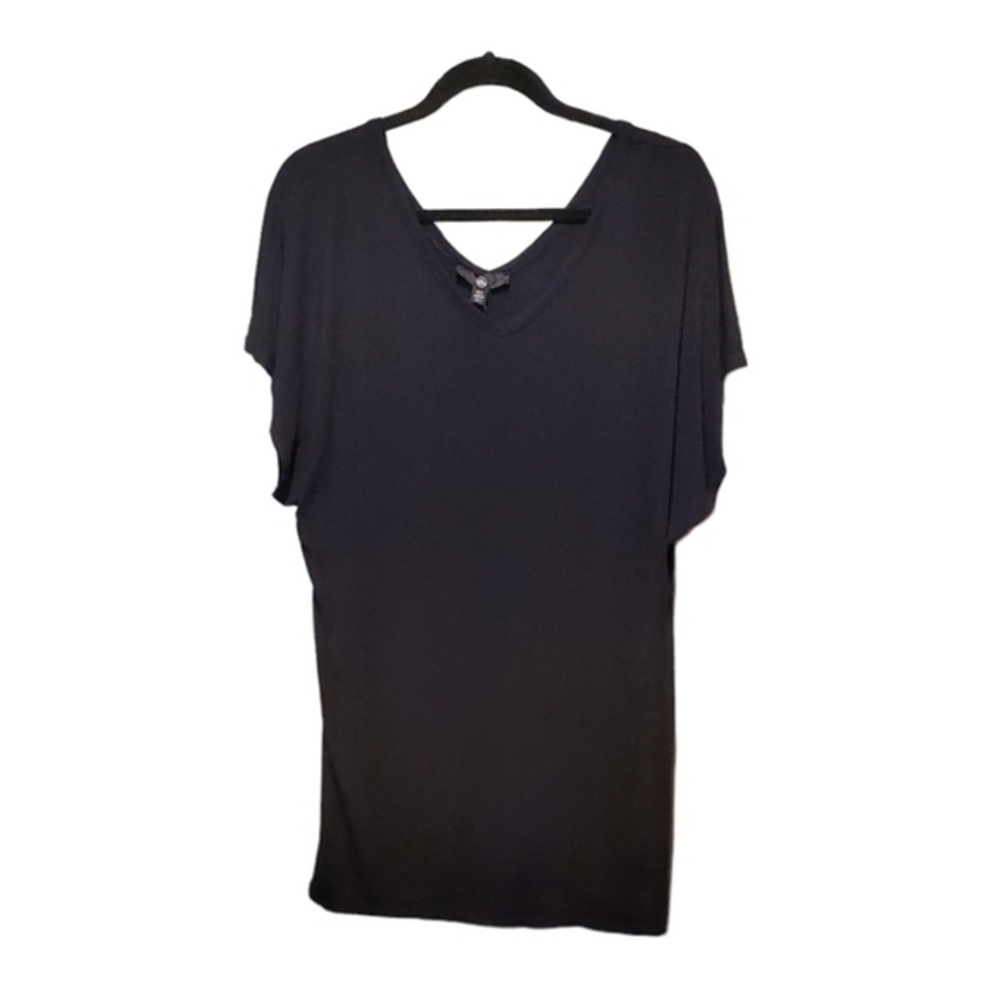 Missguided Soft Viscose‎ Stretchy Black Tunic Top Size 2 NWOT